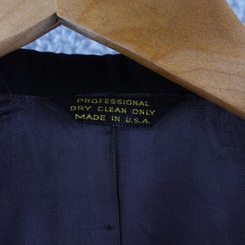 Monsieur Givenchy Black Blazer Gold‎ Button Mens Business Jacket Made in USA 42R